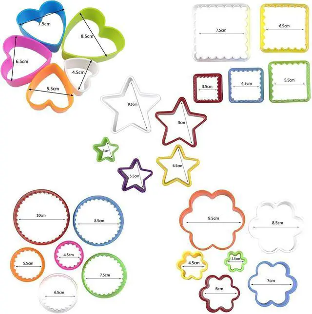 Alt view image 2 of 4 - 25 PCS Cookie Cutter Set Multi-size Sandwich Fondant Cake Fruit Vegetable Shapes Cutter Set