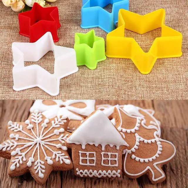 Alt view image 4 of 4 - 25 PCS Cookie Cutter Set Multi-size Sandwich Fondant Cake Fruit Vegetable Shapes Cutter Set