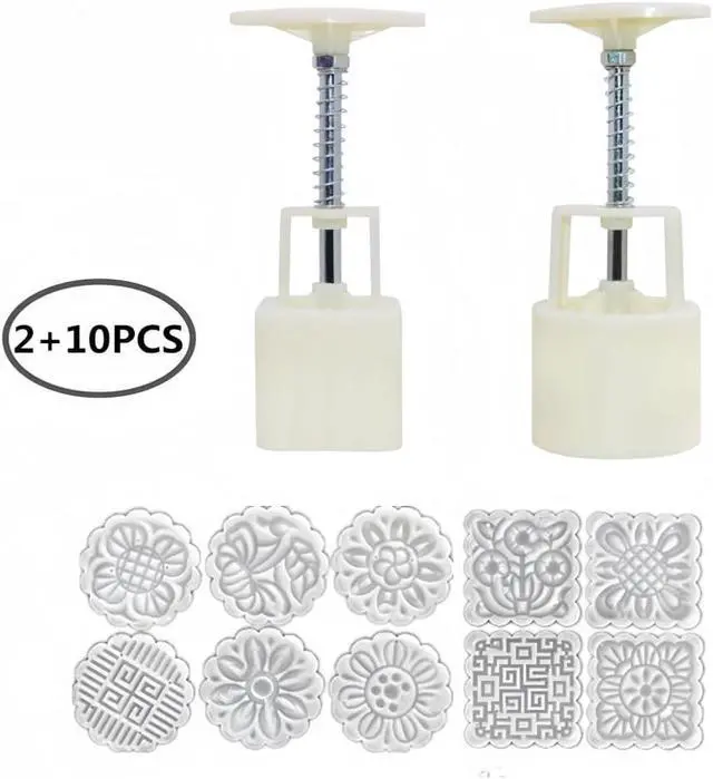 Alt view image 2 of 7 - 2 Pack Mooncake Mold Press for Moon Cake Baking Cookie Pastry