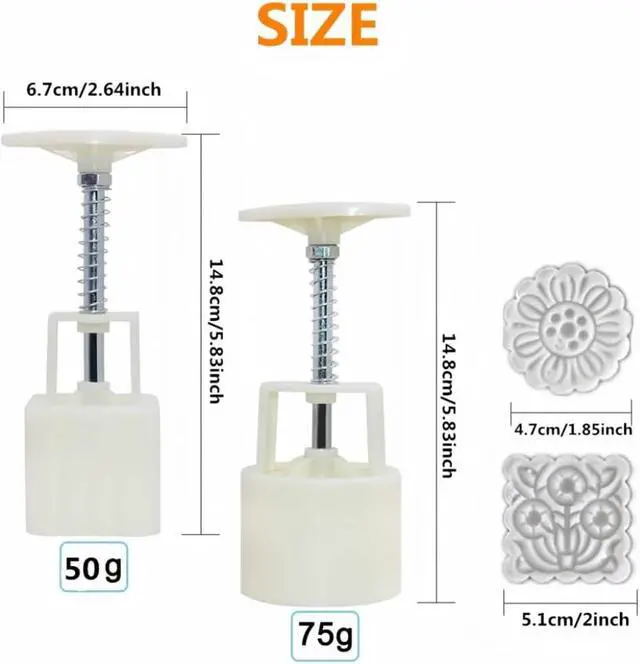 Alt view image 3 of 7 - 2 Pack Mooncake Mold Press for Moon Cake Baking Cookie Pastry