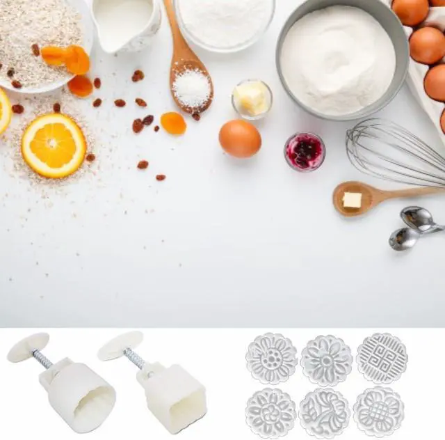 Alt view image 6 of 7 - 2 Pack Mooncake Mold Press for Moon Cake Baking Cookie Pastry