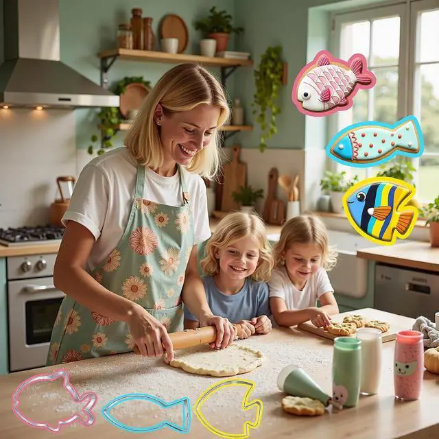 Alt view image 4 of 7 - hitsuki Fish Cookie Cutter Set Fish shapes Metal Cookie Molds6pcs