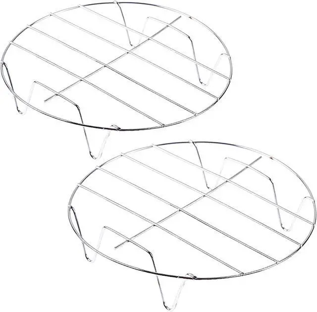 Main image of Steaming Rack, 2 Pack 7 Inch Round Food Grade Stainless Steel Steamer Plate for Food Steaming, Cooling and Roasting Cooking in Kitchen and Outdoors (18 cm)