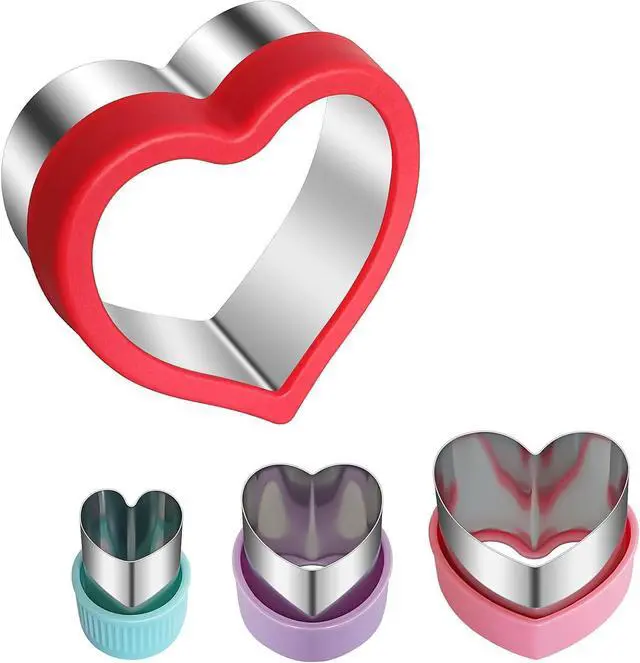 Main image of ALLTOP Heart-Shaped Cookie Cutter Set - 4 Size Biscuit Cutter for Valentine's Day Baking, Romantic Dessert Decoration, Anniversary Cooking & More