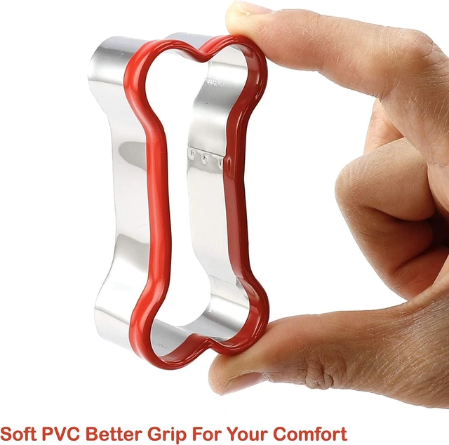 Alt view image 3 of 7 - 3-Piece Dog Bone Cookie Cutters Set - Dog Treats Cutters, Bone Shapes, 2.4" to 3.9" Soft PVC Coated