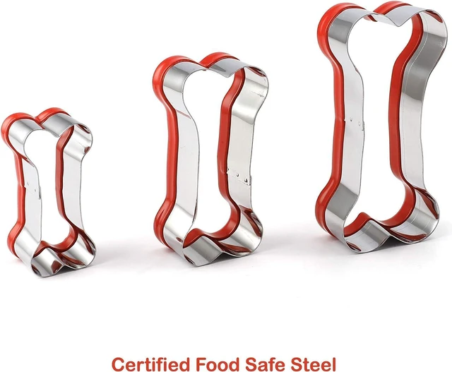 Alt view image 5 of 7 - 3-Piece Dog Bone Cookie Cutters Set - Dog Treats Cutters, Bone Shapes, 2.4" to 3.9" Soft PVC Coated