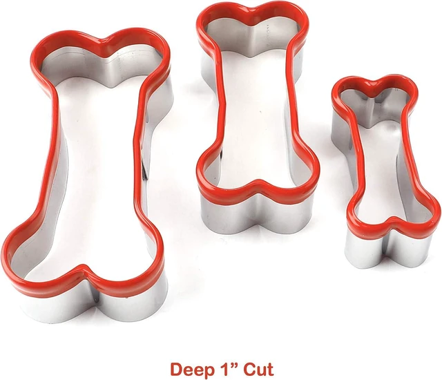 Alt view image 7 of 7 - 3-Piece Dog Bone Cookie Cutters Set - Dog Treats Cutters, Bone Shapes, 2.4" to 3.9" Soft PVC Coated