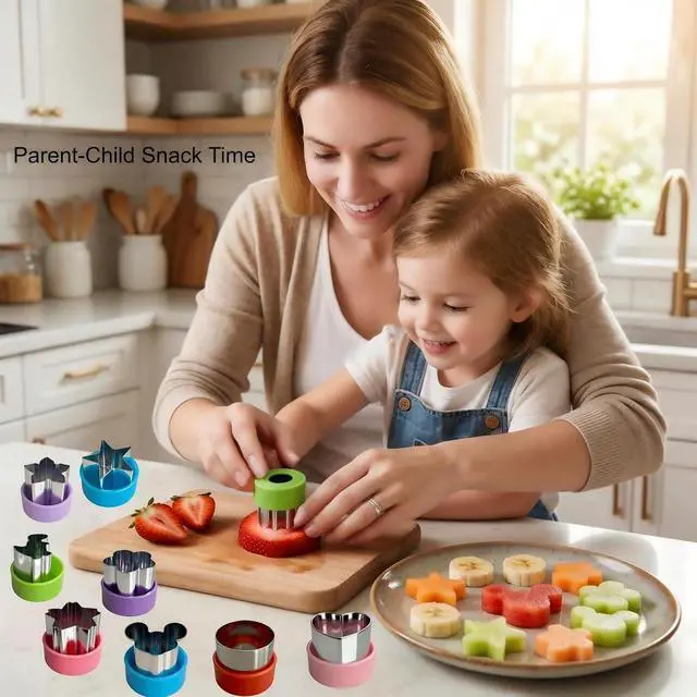 Alt view image 2 of 7 - 9 PCS 1.5 In Mini Fruit Vegetable Cookie Cutters Set for Kids