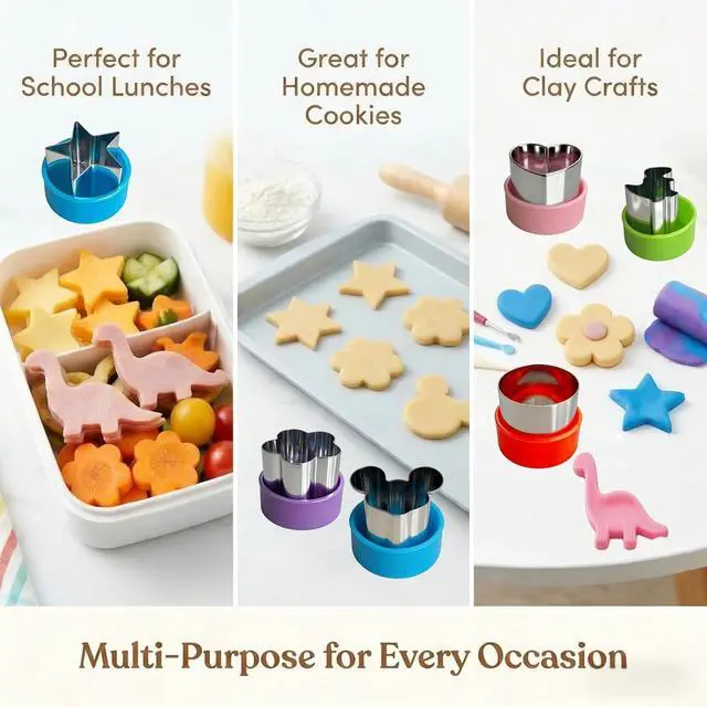 Alt view image 4 of 7 - 9 PCS 1.5 In Mini Fruit Vegetable Cookie Cutters Set for Kids