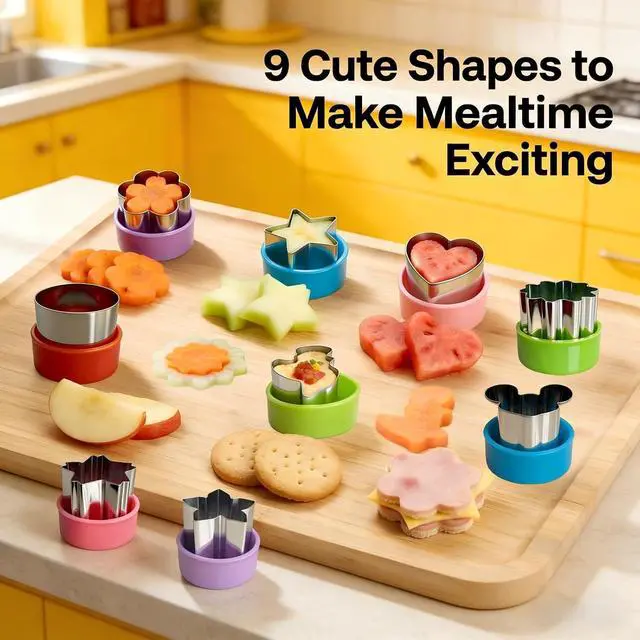 Alt view image 5 of 7 - 9 PCS 1.5 In Mini Fruit Vegetable Cookie Cutters Set for Kids