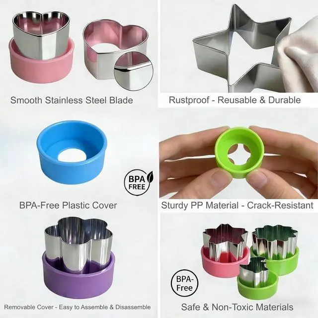 Alt view image 6 of 7 - 9 PCS 1.5 In Mini Fruit Vegetable Cookie Cutters Set for Kids