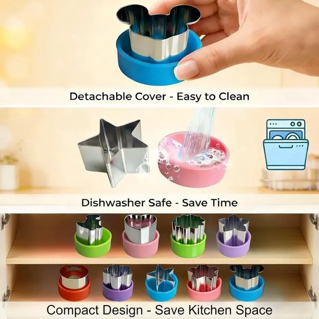 Alt view image 7 of 7 - 9 PCS 1.5 In Mini Fruit Vegetable Cookie Cutters Set for Kids