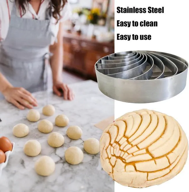 Alt view image 5 of 7 - Concha Cutter Mexican Bread Mold Made Of Stainless Steel 4.1 Inch Concha Stamp Two Sided Mold For Pan Dulce Mexicano Cortadora De Pan, Bread Shape Cutter