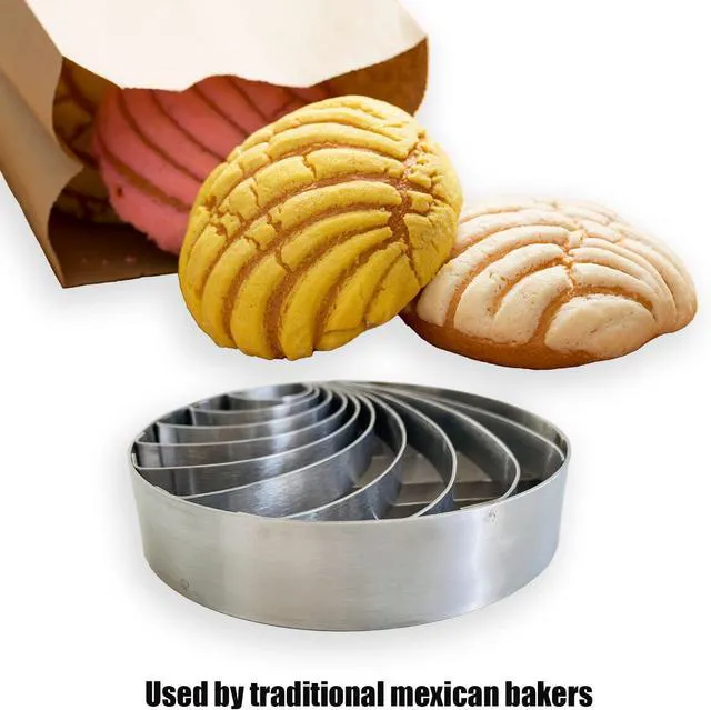 Alt view image 6 of 7 - Concha Cutter Mexican Bread Mold Made Of Stainless Steel 4.1 Inch Concha Stamp Two Sided Mold For Pan Dulce Mexicano Cortadora De Pan, Bread Shape Cutter