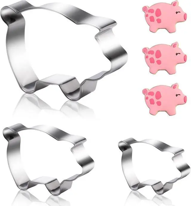 Alt view image 4 of 7 - Concha Cutter Mexican Bread Mold With 3 Sizes Pig Cookie Cutter Set,Concha Stamp Two Sided Mold For Pan Dulce Mexicano Cortadora De Pan,Cookie Stamps for Baking Cookies