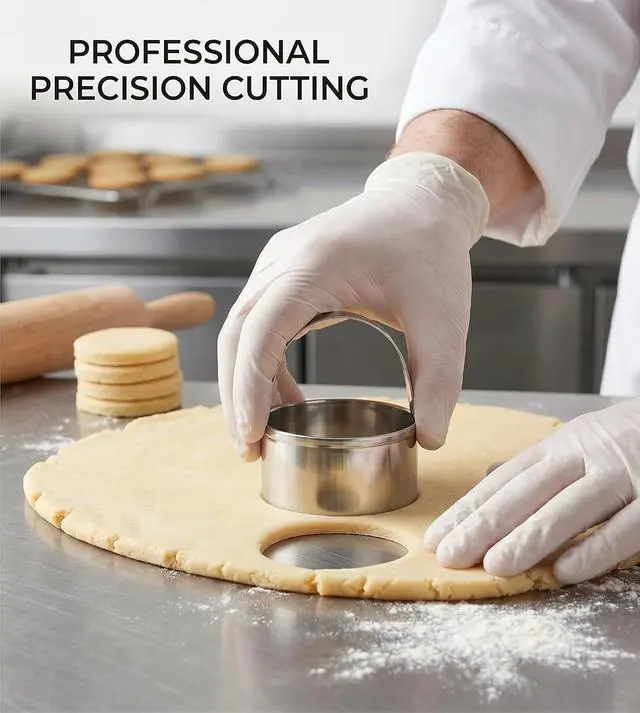 Alt view image 4 of 7 - 3 Pieces Round Biscuit Cutter with Handle - Stainless Steel Round Circle Doughnut Cutter Baking Molds Assorted Size