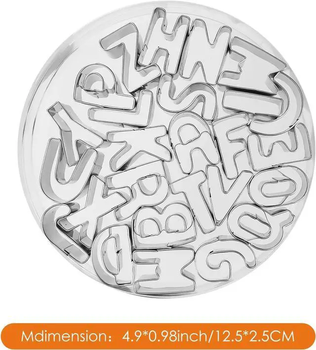 Alt view image 3 of 7 - Letter Cookie Cutters Set of 26 - A to Z Alphabet Cookie Cutters 1 Inch Stainless Steel Fondant Cutters Funny Metal Baking Tools for Cutting Pastries, Dough, etc.