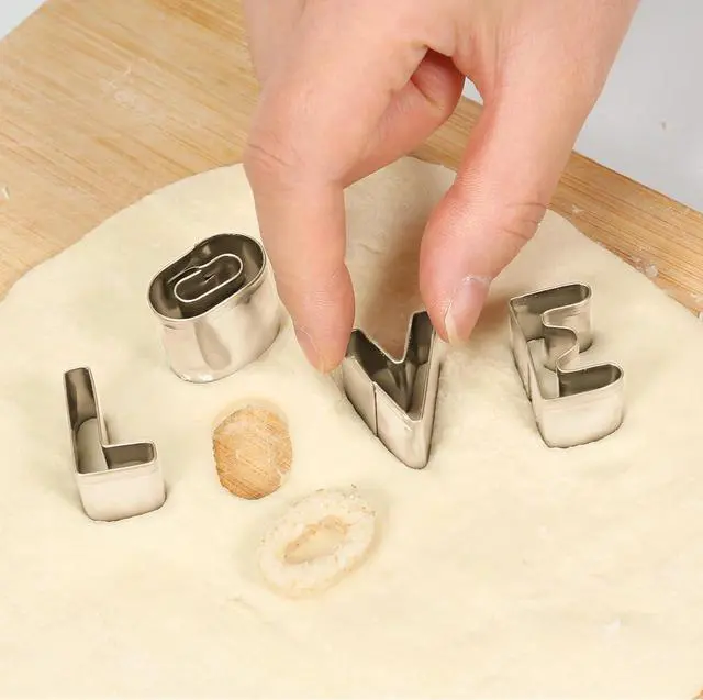 Alt view image 5 of 7 - Letter Cookie Cutters Set of 26 - A to Z Alphabet Cookie Cutters 1 Inch Stainless Steel Fondant Cutters Funny Metal Baking Tools for Cutting Pastries, Dough, etc.
