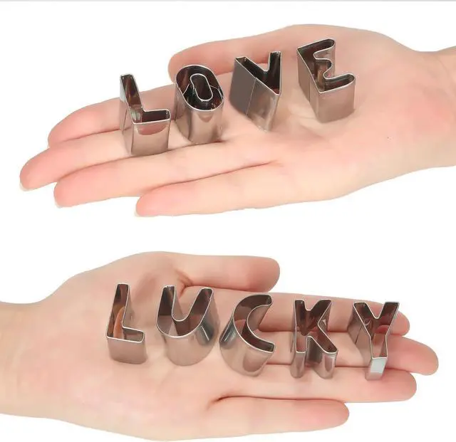 Alt view image 7 of 7 - Letter Cookie Cutters Set of 26 - A to Z Alphabet Cookie Cutters 1 Inch Stainless Steel Fondant Cutters Funny Metal Baking Tools for Cutting Pastries, Dough, etc.