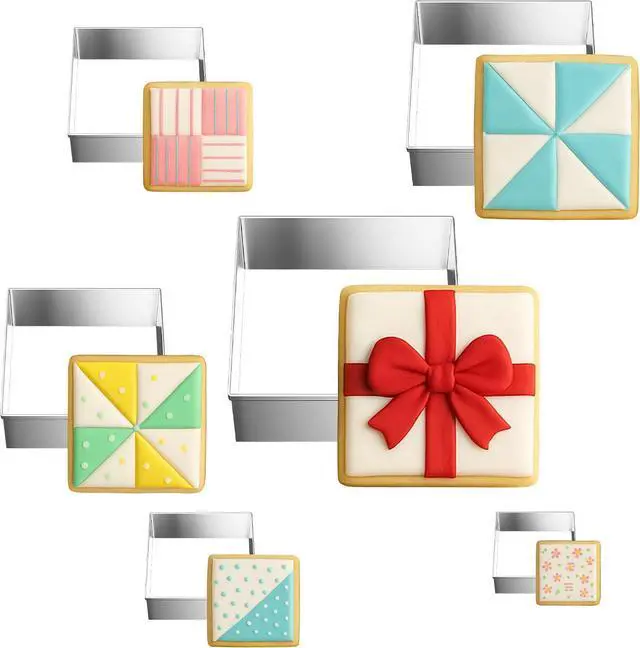 Main image of FUSOTO 6PCS Square Cookie Cutter Set, Square Shaped, 1.5-4 Inch