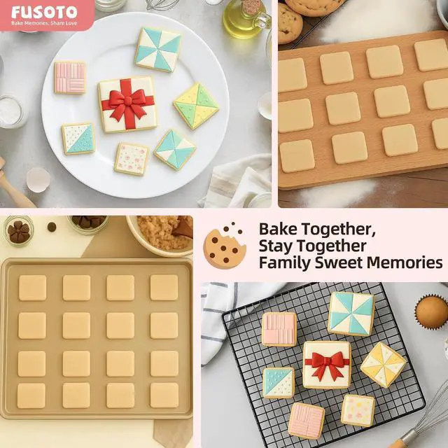 Alt view image 2 of 7 - FUSOTO 6PCS Square Cookie Cutter Set, Square Shaped, 1.5-4 Inch