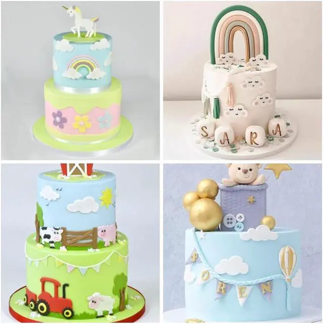 Alt view image 3 of 5 - Cloud Cookie Cutters Fluffy Fondant Cutter Cake Mold Cupcake Topper 10 Pcs