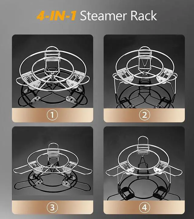 Alt view image 3 of 7 - Ugotit Round Steamer Rack for Pots, Adjustable Instant Pot Trivet