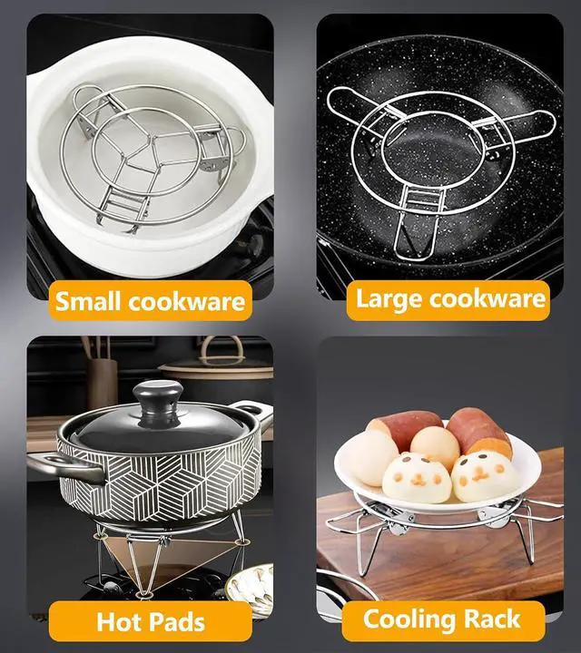 Alt view image 4 of 7 - Ugotit Round Steamer Rack for Pots, Adjustable Instant Pot Trivet