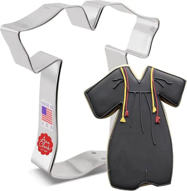 Main image of Ann Clark Graduation Gown Cookie Cutter, 4" Made in USA
