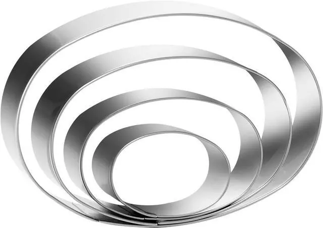 Main image of Oval Cookie Cutter Set Large - 5 Inch, 4 Inch, 3 Inch, 2 Inch - Geometric Cookie Cutters Shapes Molds - Stainless Steel Homemade Oval Biscuit Treats Cutter