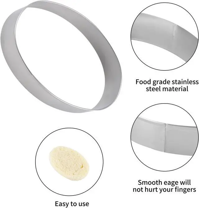 Alt view image 2 of 6 - Oval Cookie Cutter Set Large - 5 Inch, 4 Inch, 3 Inch, 2 Inch - Geometric Cookie Cutters Shapes Molds - Stainless Steel Homemade Oval Biscuit Treats Cutter