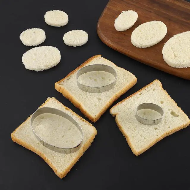 Alt view image 5 of 6 - Oval Cookie Cutter Set Large - 5 Inch, 4 Inch, 3 Inch, 2 Inch - Geometric Cookie Cutters Shapes Molds - Stainless Steel Homemade Oval Biscuit Treats Cutter