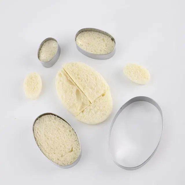 Alt view image 6 of 6 - Oval Cookie Cutter Set Large - 5 Inch, 4 Inch, 3 Inch, 2 Inch - Geometric Cookie Cutters Shapes Molds - Stainless Steel Homemade Oval Biscuit Treats Cutter