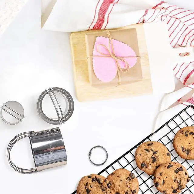 Alt view image 6 of 7 - ALLTOP 5 Pieces Circle Biscuit Cutter,Professional Stainless Steel Round Cookie Cutters Tool with Ring Handle for Baking Pastry Doughnut