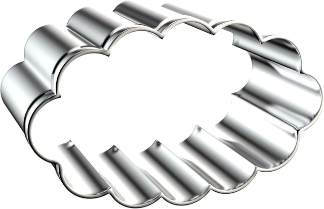 Alt view image 4 of 5 - Scalloped Edge Oval Cookie Cutter Set Large - 5 Inch, 4 Inch, 3 Inch, 2 Inch - Fluted Wavy Oval Cookie Cutters Shapes Clay Molds - Stainless Steel