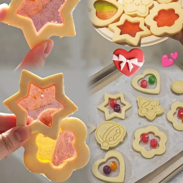 Alt view image 5 of 7 - 18 Pieces Metal Cookie Cutters, Stainless Steel Molds Flower Square Heart Round Star Shapes for Home Holiday Mother's Day