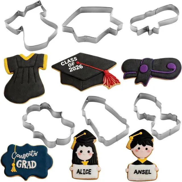 Alt view image 5 of 6 - MrCookie Large Graduation Cookie Cutters,4in,6pc,Thickened Stainless Steel.