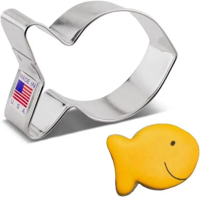Alt view image 3 of 3 - Ann Clark Goldfish/Simple Fish Cookie Cutter, 3" Made in USA