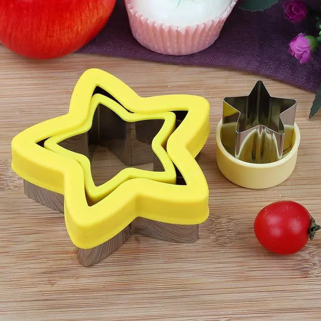 Alt view image 2 of 7 - Stainless Steel Star Cookie Cutters, Mini to Large Sizes, Five-pointed Star & Vegetable Shapes Set for Kids
