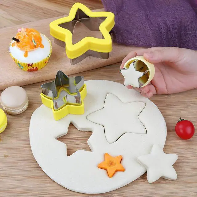 Alt view image 4 of 7 - Stainless Steel Star Cookie Cutters, Mini to Large Sizes, Five-pointed Star & Vegetable Shapes Set for Kids