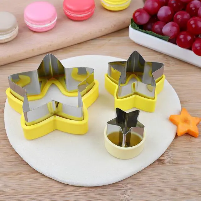 Alt view image 3 of 7 - Stainless Steel Star Cookie Cutters, Mini to Large Sizes, Five-pointed Star & Vegetable Shapes Set for Kids