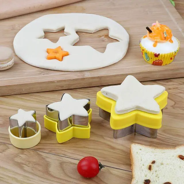 Alt view image 5 of 7 - Stainless Steel Star Cookie Cutters, Mini to Large Sizes, Five-pointed Star & Vegetable Shapes Set for Kids