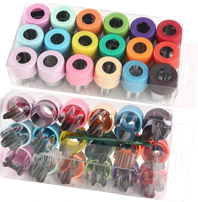 Alt view image 7 of 7 - laxizar 18 pcs Cookie Cutters Fruit Cutter Vegetable Cookie Stamps Mold