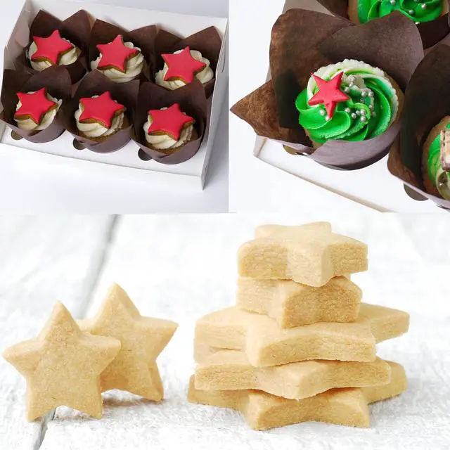 Alt view image 7 of 7 - Star Cookie Cutters Set Sandwich Cutters for Kids 9 pieces Shaped Biscuit Fondant Cake Cheese Pastry Molds Christmas Gifts