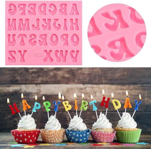 Alt view image 5 of 7 - 5 Pieces Small Letters Molds and Numbers Silicone Molds0-9 Numbers, Uppercase and Lowercase Alphabet Baking Molds for Candy, Chocolate Covered Strawberries, Cake Decoration