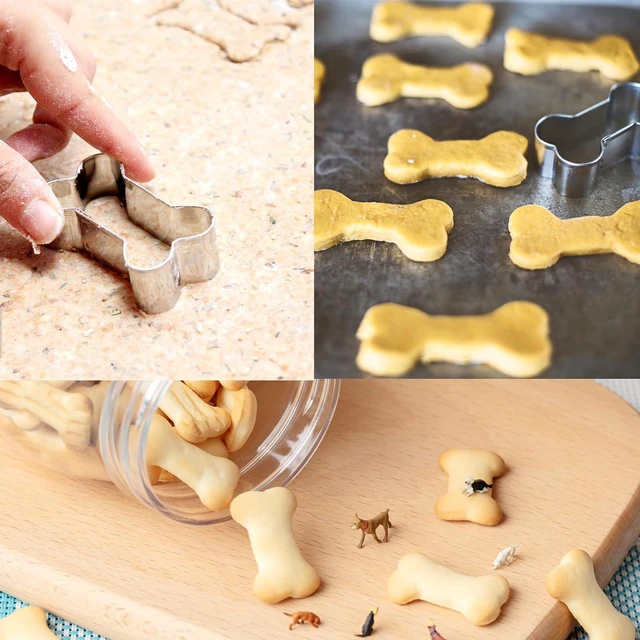 Alt view image 4 of 7 - Dog Cookie Cutters Set 3 Piece -3 Different Sizes Of Dog, Bone, and Paw Print Cookie Mold Dog Bone Cutters Stainless Steel Shaped Cutters for Homemade Treats,Cakes and Cookies
