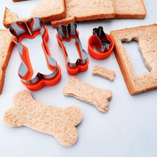 Alt view image 5 of 7 - Dog Cookie Cutters Set 3 Piece -3 Different Sizes Of Dog, Bone, and Paw Print Cookie Mold Dog Bone Cutters Stainless Steel Shaped Cutters for Homemade Treats,Cakes and Cookies