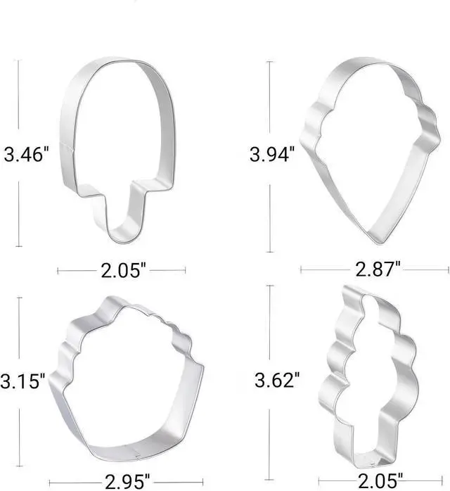 Alt view image 2 of 7 - 4PCS Summer Cookie Cutters, Cute Cake Popsicle Ice Cream Molds
