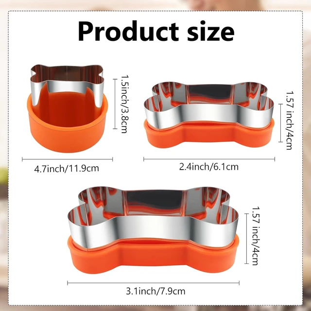 Alt view image 7 of 7 - Dog Cookie Cutters Set 3 Piece -3 Different Sizes Of Dog, Bone, and Paw Print Cookie Mold Dog Bone Cutters Stainless Steel Shaped Cutters for Homemade Treats,Cakes and Cookies