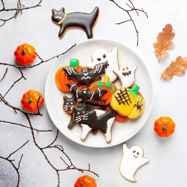 Alt view image 4 of 7 - Halloween Cookie Cutters Set - 12 Pieces Stainless Steel Halloween Cookie Cutters Shape,Pumpkin, Ghost, Bat and Cat Cookie Cutter Shapes for Halloween Food Party Decorations